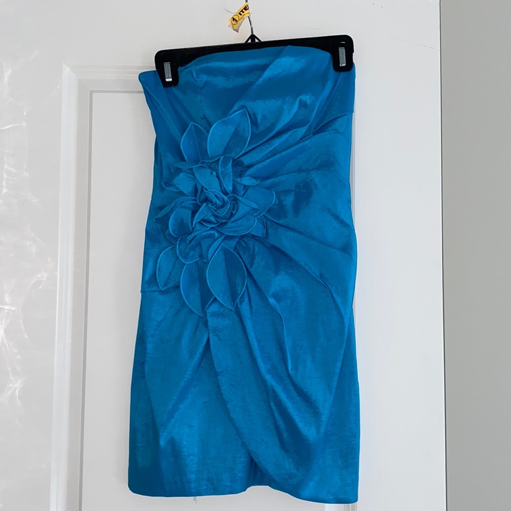 Jessica McClintock Strapless Blue Dress